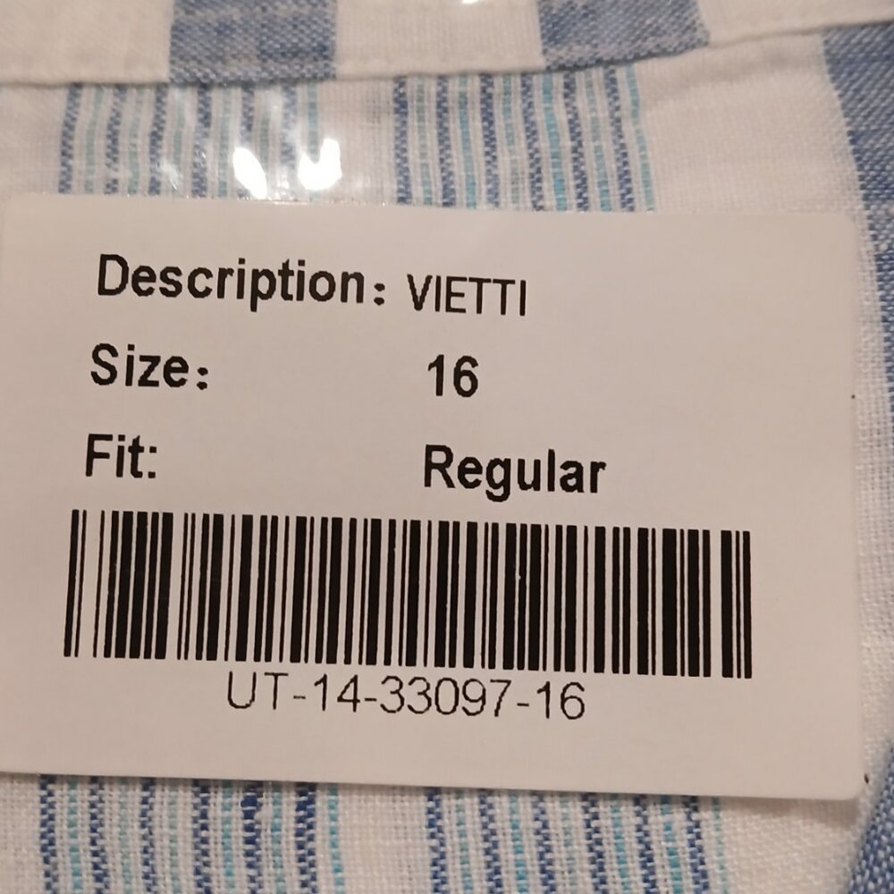 Untuckit Vietti Women's Long sleeve Linen Button Up Blue White Stripe  S… - Picture 11 of 11